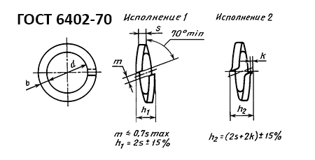 исполнения ГОСТ 6402-70